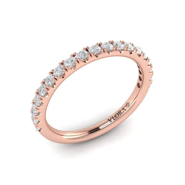 Matching Bands Wedding Band in 14K Rose Gold by Vlora Bridal