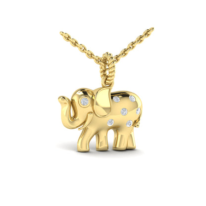 Diamond Elephant Pendant