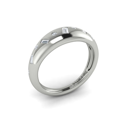 Multi Baguette and Round Dome Diamond Ring