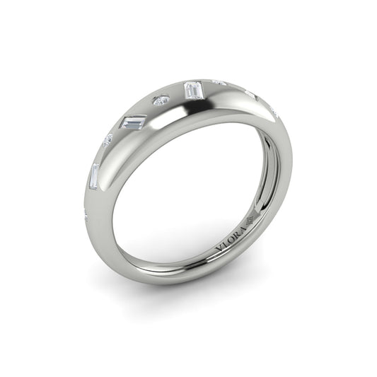 Multi Baguette and Round Dome Diamond Ring