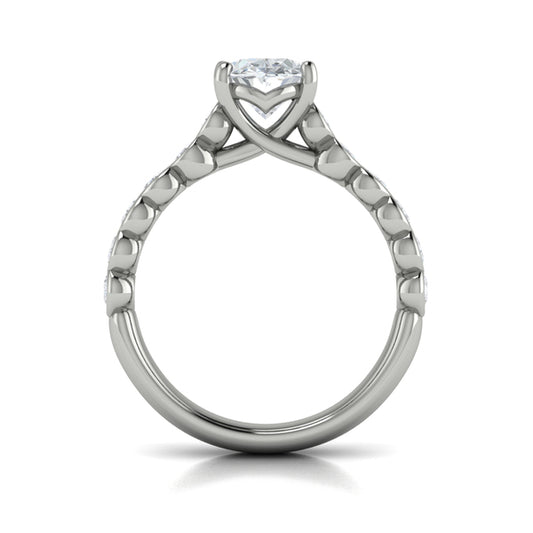 Oval Accent Oval Diamond Engagement Ring
