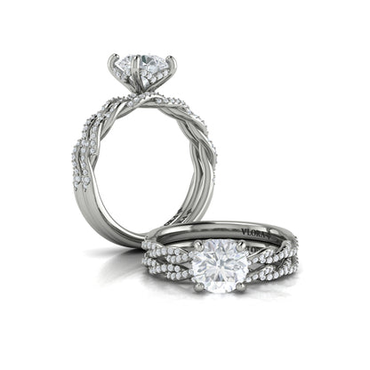 Round Classic Engagement Ring in Platinum by Vlora Bridal