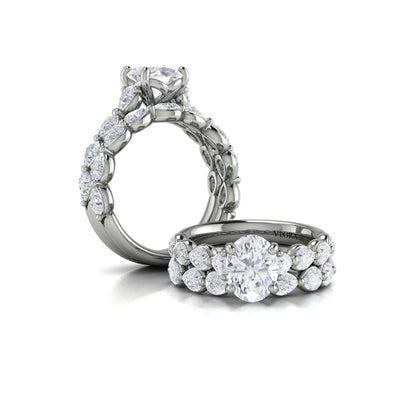 Matching Bands Wedding Band in 14K White Gold by Vlora Bridal