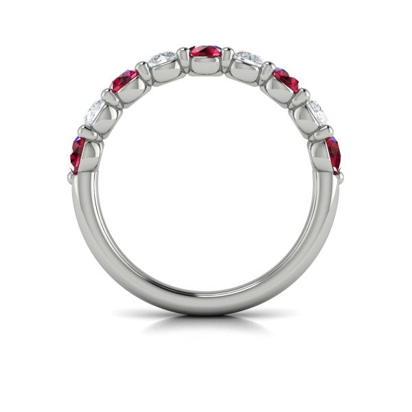 Classic Ruby and Diamond Stackable Band