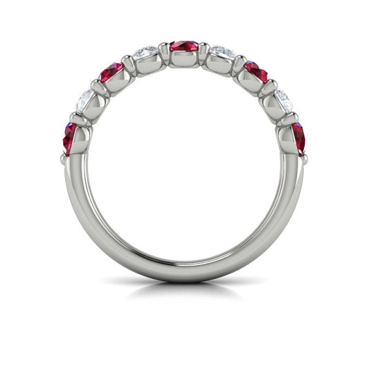 Classic Ruby and Diamond Stackable Band