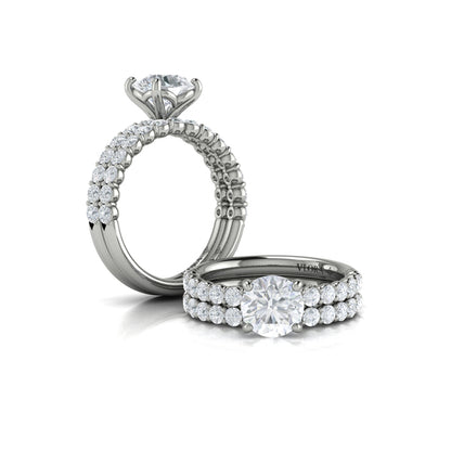 Round Classic Engagement Ring in Platinum by Vlora Bridal