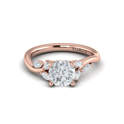 Flora Hidden Halo Engagement Ring