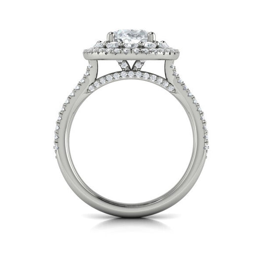 Grand Double Halo Oval Engagement Ring