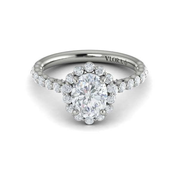 Floating Halo Oval Engagement Ring
