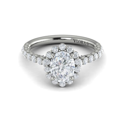 Floating Halo Oval Engagement Ring