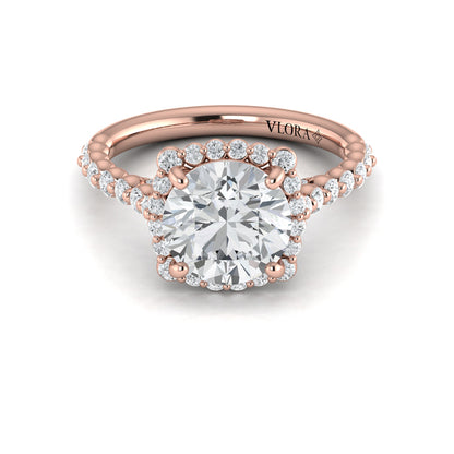 Floating Halo Round Engagement Ring
