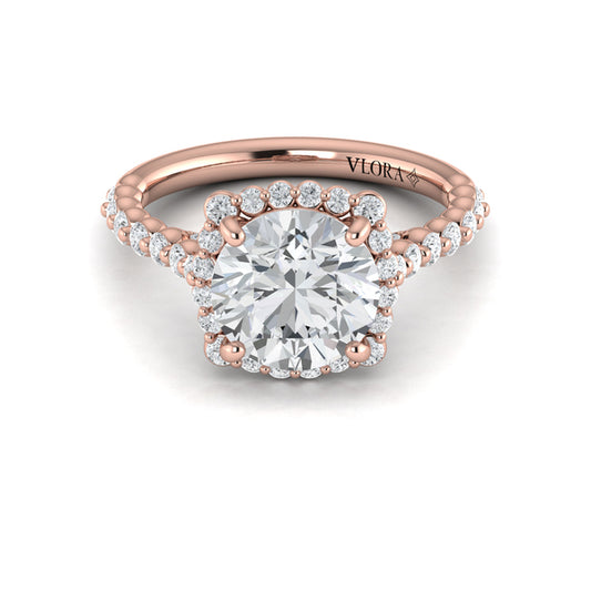 Floating Halo Round Engagement Ring