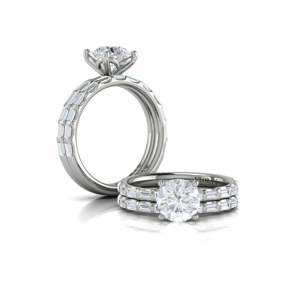 Shining Baguette Band Engagement Ring