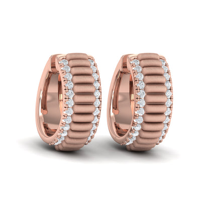 Fluted Huggie Earrings with Satin Finish