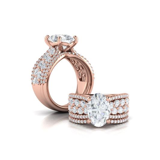 Matching Bands Wedding Band in 14K Rose Gold by Vlora Bridal
