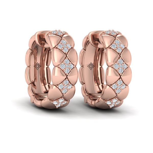 Diamond Cluster Barrel Earrings