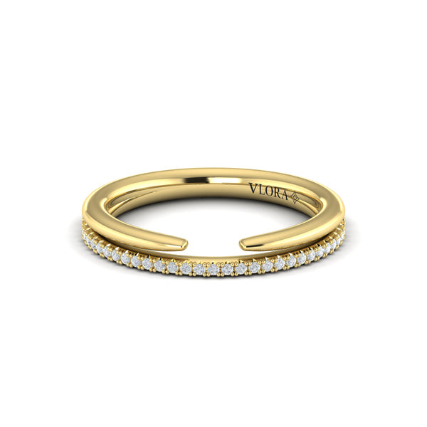 Stackable Bands Wedding Band in 14K Yellow Gold by Vlora Bridal
