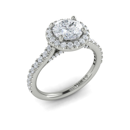Classic Round Halo Engagement Ring
