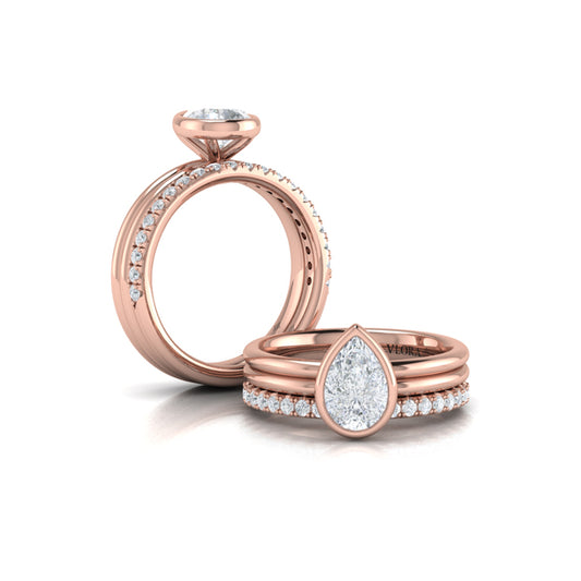 Pear Bezel Solitaire Engagement Ring