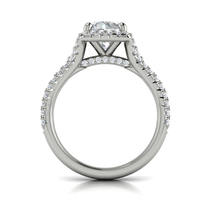 Double Halo Pavé Round Engagement Ring