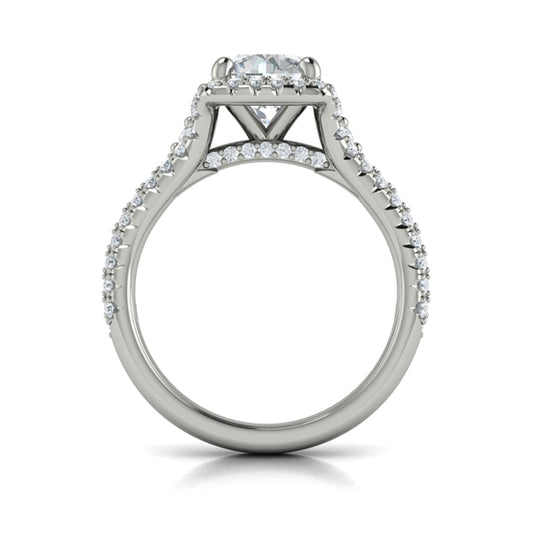 Double Halo Pavé Round Engagement Ring