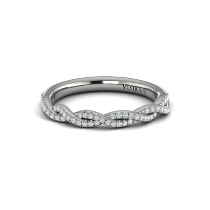 Matching Band for Twist Diamond Engagement Ring with Hidden Halo