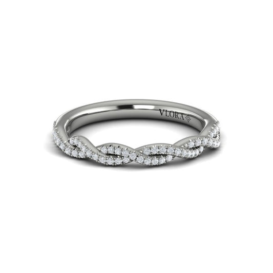 Matching Band for Twist Diamond Engagement Ring with Hidden Halo