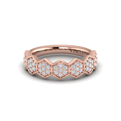 Diamond Cluster Honeycomb Ring