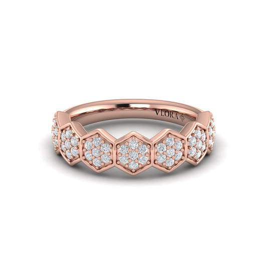 Diamond Cluster Honeycomb Ring