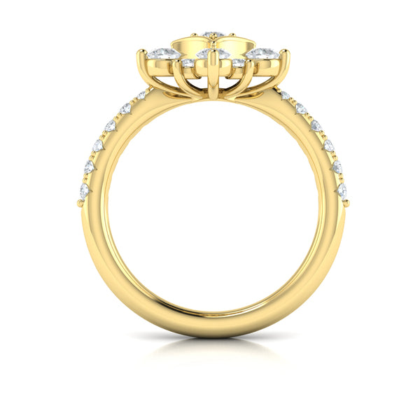 Floating Diamond Floral and Vlora Star Ring