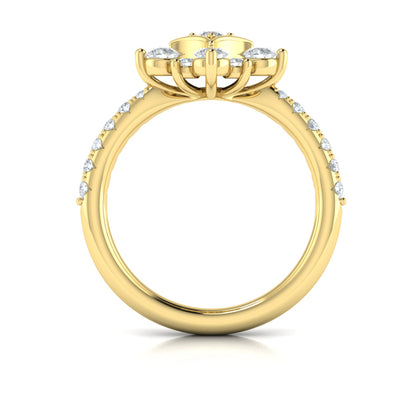 Floating Diamond Floral and Vlora Star Ring