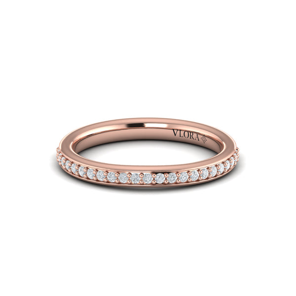 Matching Bands Wedding Band in 14K Rose Gold by Vlora Bridal