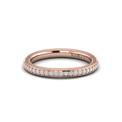 Matching Bands Wedding Band in 14K Rose Gold by Vlora Bridal