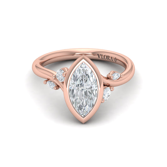 Marquise Bezel Diamond Accent Ring