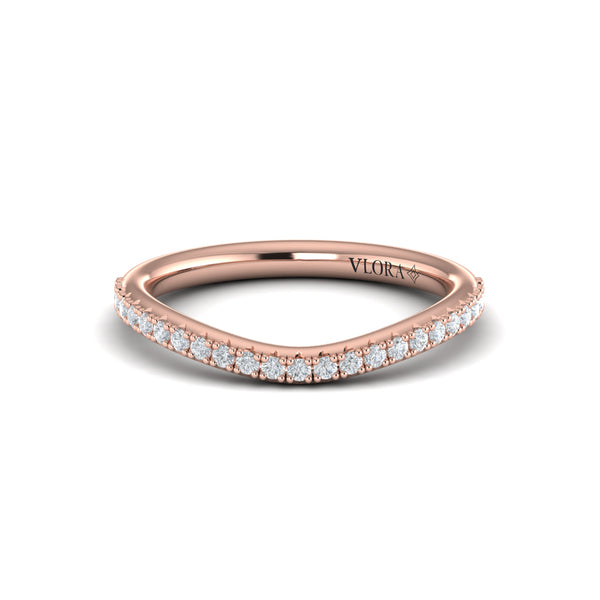 Matching Bands Wedding Band in 14K Rose Gold by Vlora Bridal