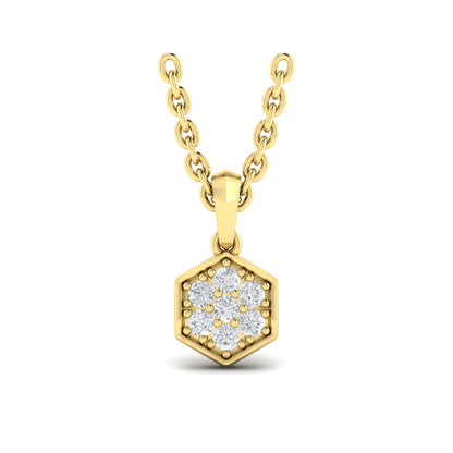 Diamond Cluster Honeycomb Pendant Necklace