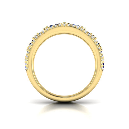 Oval Sapphire and Pavé Diamond Band