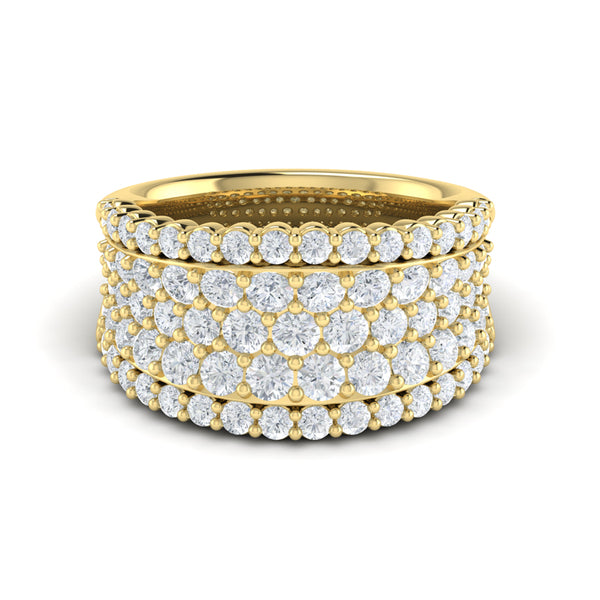 Diamond Multi-Row Statement Ring