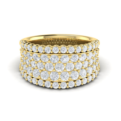 Diamond Multi-Row Statement Ring