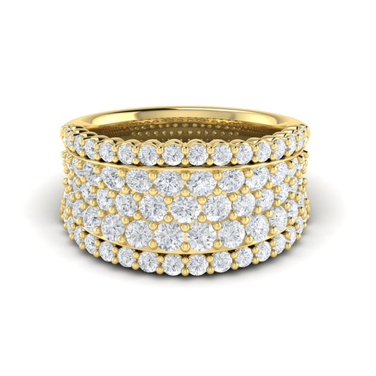Diamond Multi-Row Statement Ring