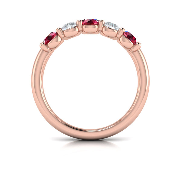 Colored Bands Wedding Band in 14K Rose Gold by Vlora Bridal