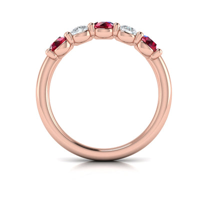 Colored Bands Wedding Band in 14K Rose Gold by Vlora Bridal