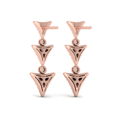 Diamond Trinity Drop Statement Earrings