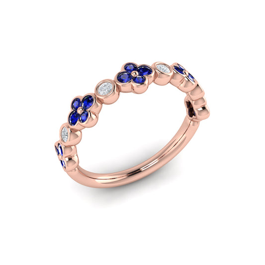 Sapphire Bloom Diamond Band
