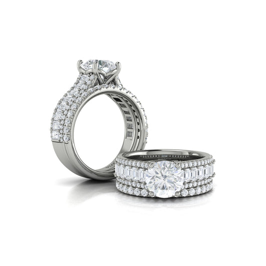 Matching Bands Wedding Band in 14K White Gold by Vlora Bridal