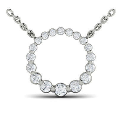 Graduated Diamond Circle Necklace