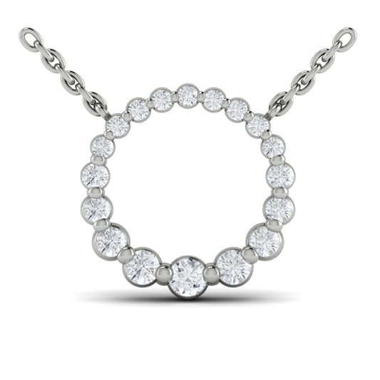 Graduated Diamond Circle Necklace