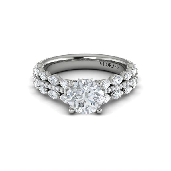 Round Classic Engagement Ring in Platinum by Vlora Bridal