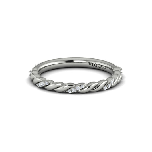 Braided Pavé Diamond Band