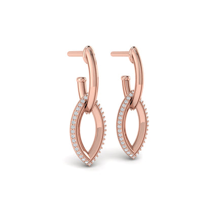 Open Navette Silhouette wtih Diamonds Earrings